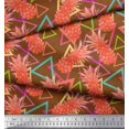 thumbnail image 3 of Soimoi Polyester Georgette Fabric Triangle & Pine Fruits Printed Craft Fabric by The Yard 52 Inch Wide, 3 of 5