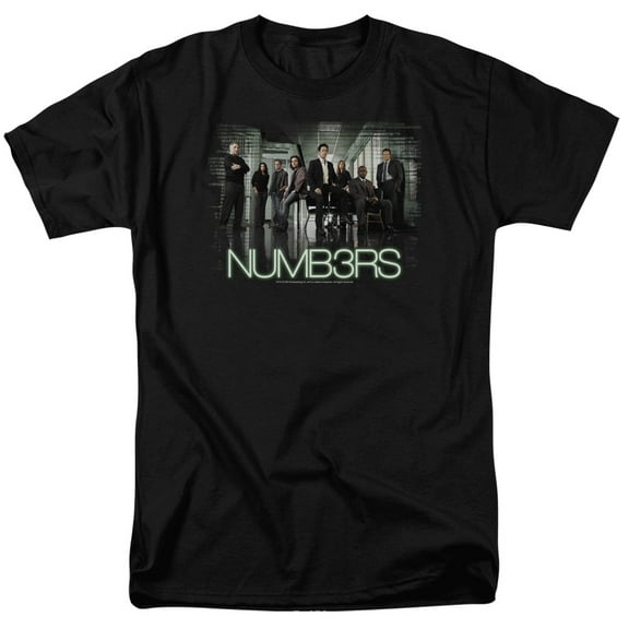 Numb3Rs Numbers Cast Adult 18/1 T-Shirt Black