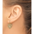 thumbnail image 3 of 14K Yellow & Rhodium Luxurious, Brilliant, Sculptural Polished 24 Mm 15.5 W/ Rh Filigree Cut-Out Heart Wire Earrings, 3 of 4