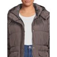 BCBG Paris Women's Plus Size Long Puffer Coat with Hood