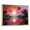 thumbnail image 2 of Designart "Sunset By The Lavender Lagoon" Palms & Palm Trees Floater Framed Canvas Art Print, 2 of 5