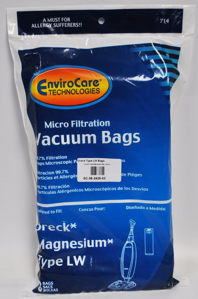 6 Vacuum Bags for Oreck Magnesium LWPK25OH LWPK60H 