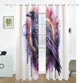 thumbnail image 2 of Bird in Clock Black Out Curtains 84 Inch Length Curtains for Sliding Glass Doors Bedroom Living Room 2 Pack, 2 of 6