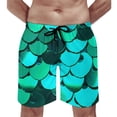 thumbnail image 1 of Colorful Mermaid Board Shorts Aqua Blue Scales Beach Short Pants Trenky Men Pattern Design Swimming Trunks Big Size 3XL, 1 of 5