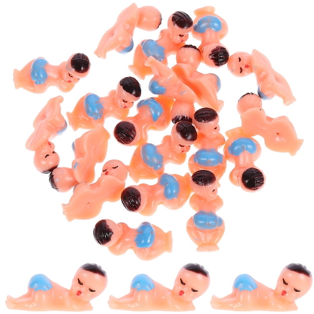 FELTECHELECTR 20 adornos de plástico en miniatura para baby shower, para bebé durmiendo, decoración para fiestas (azul)