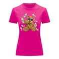 thumbnail image 3 of Playera Blusa de Oso Millonario con Dólares Dinero Ropa De Mujer Color Fucsia Talla Mediana Marca Emil SaEs, 3 of 4