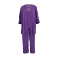 thumbnail image 3 of Cárdigan Vestido de gasa de 3 piezas, traje ahuecado para mujer, cárdigan, chaleco, pantalones, traje de vacaciones Cgtredaw Púrpura T XXL para Mujer, 3 of 6