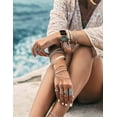 thumbnail image 6 of Wearlizer Leather Band Compatible with Apple Watch Band Women 38/40/41/42/44/45/49mm, Boho Western Vintage Turquoise Ethnic Antique Style Strap for iWatch Series Ultra 2 SE 9 8 7 6 5 4 3 2 1, 6 of 7