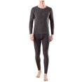 thumbnail image 2 of Yusimy Men's Solid Color 2-Piece Double-Sided Velvet Base Layer Set Stretchy Striped Long Sleeve Crew Neck Warm Thick, 2 of 5