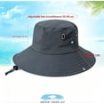 thumbnail image 6 of Men Outdoor Wide Brim Breathable Sun Bucket Hat, Foldable UV Protection Boonie Hat for Hiking Fishing Camping Dark Gray Free Size, 6 of 7