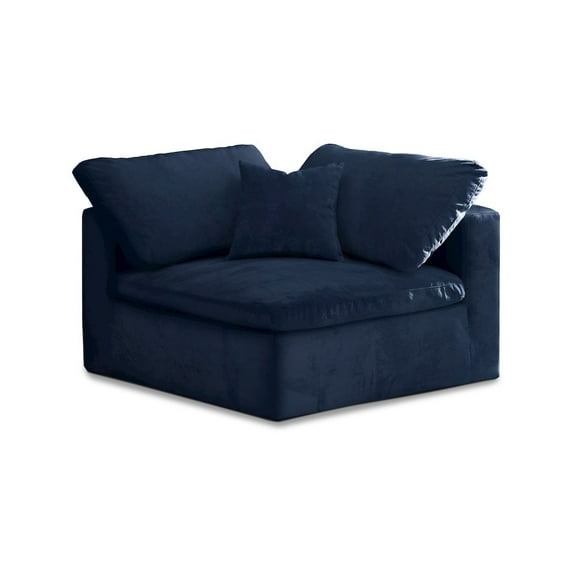 Meridian Furniture Cozy Navy Velvet Modular Corner Chair