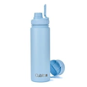 Cubitt Insulated Sports Hydro Water Bottle 24 oz, 2 Lids (Coffee Lid and Wide Mouth Twist Sports Lid), Stainless Steel, Double Walled. Cold for up to 24 hours, Hot for up to 12 hours. SMOKE BLUE