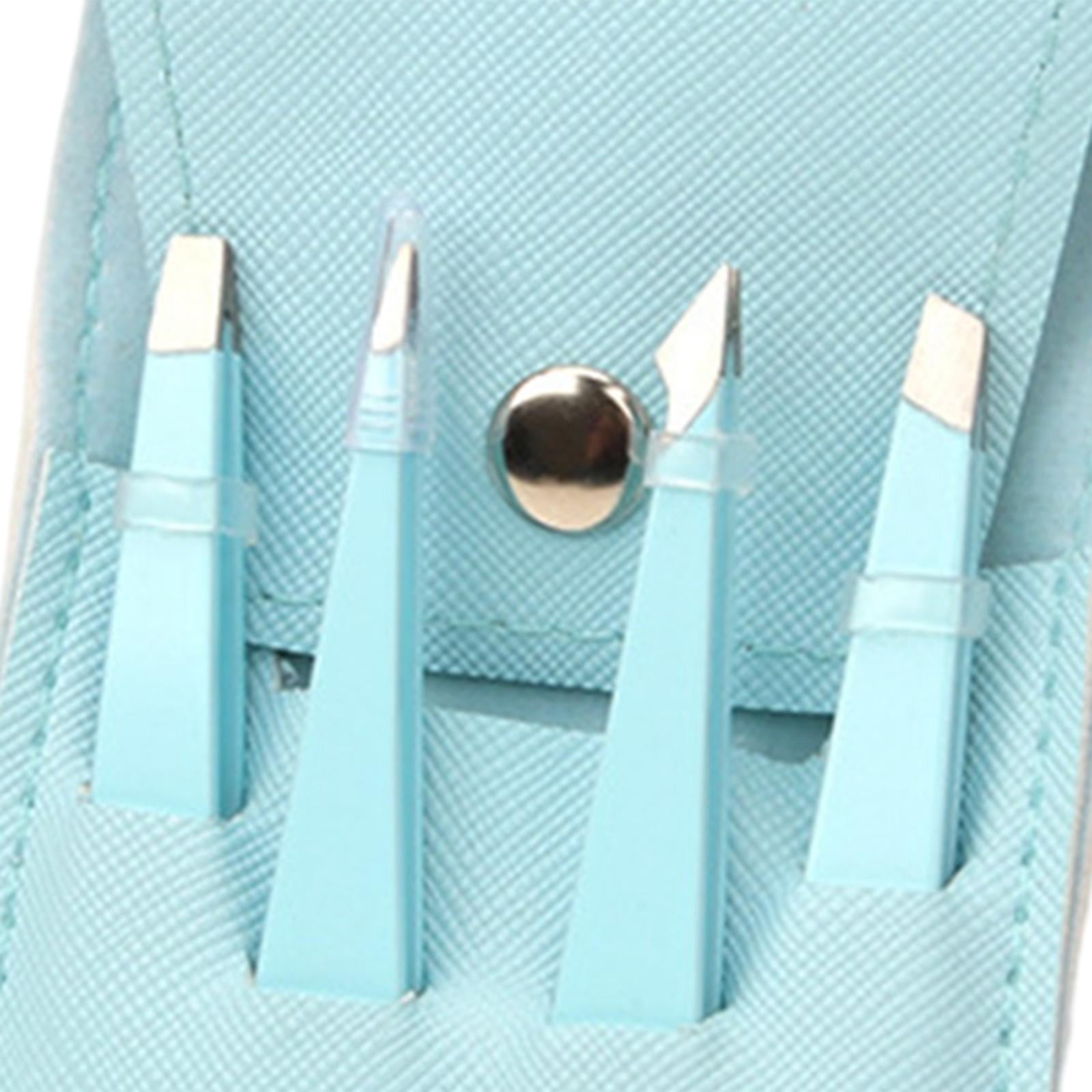 Bothyi 4xFine Hairs Puller Stainless Steel Professional 4 in1 Slanted Blue Set