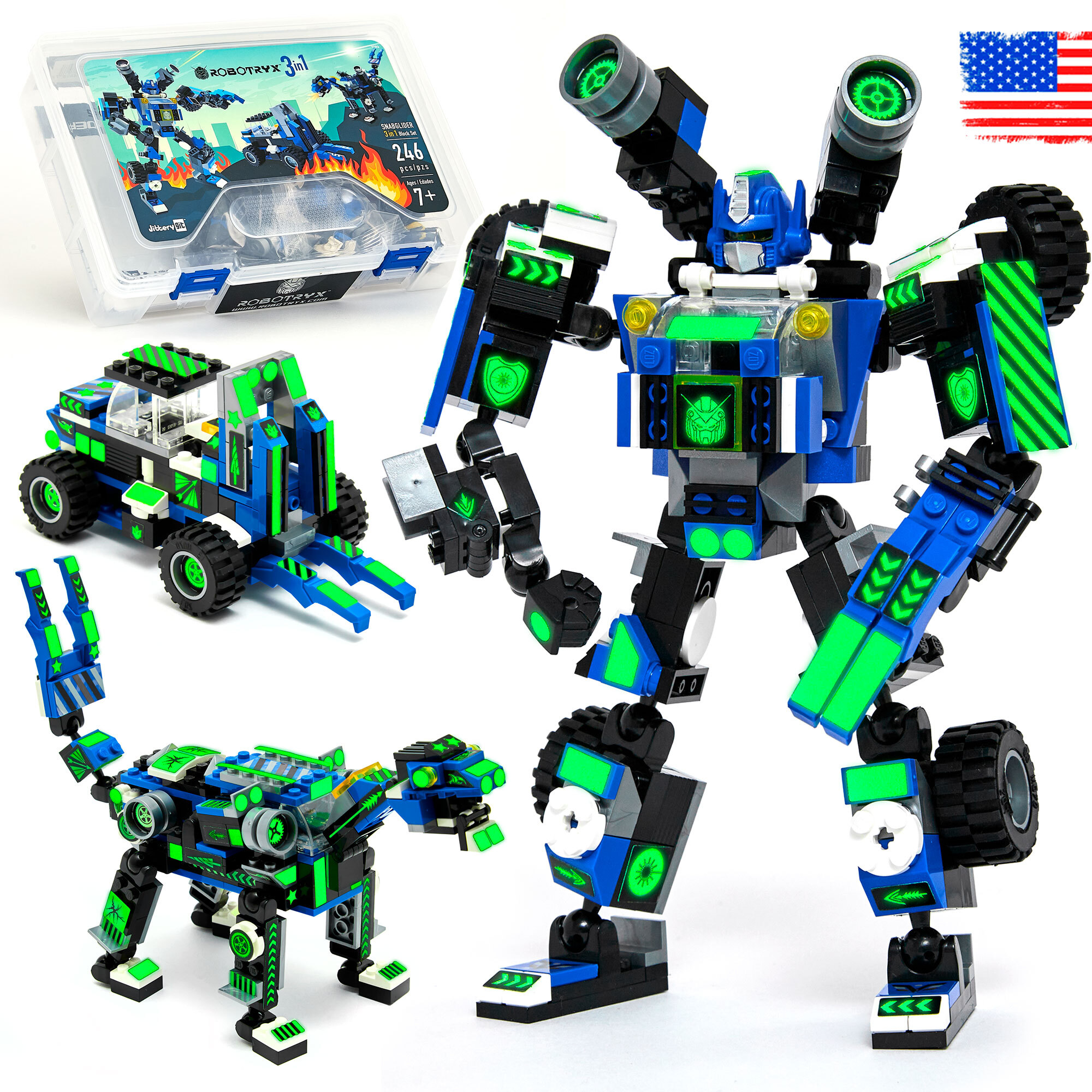JitteryGit Robotryx Guardians 3-in-1 Building Robot