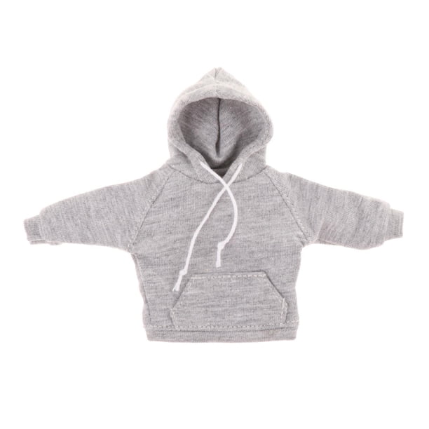 Figura masculina a escala 1/12, ropa de entrenamiento, conjunto deportivo informal para hombre de 6 pulgadas Top gris con capucha