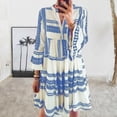 thumbnail image 2 of asddcavvf Robes pour Femmes Été Robe Col en V pour Femmes Imprimé Géométrique Tendance Courte Décontractée, 2 of 5