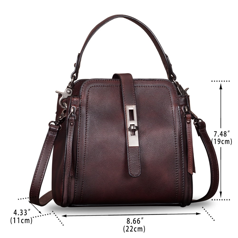 Genuine Leather Purses and Handbags for Women Vintage Crossbody Shoulder Bag