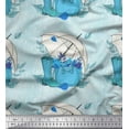 thumbnail image 1 of Soimoi Cotton Duck Fabric Umbrella,Boots & Handbag Women Decor Fabric Printed Yard 42 Inch Wide, 1 of 1