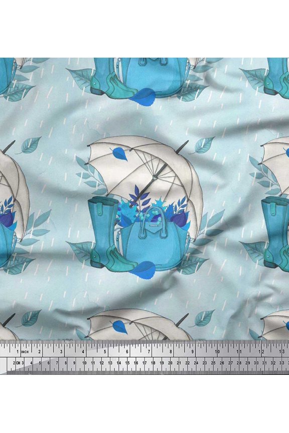 Viscose Chiffon Fabric Umbrella,Boots & Handbag Women Decor Fabric Printed Yard 42 Inch Wide