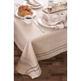 thumbnail image 6 of CC Home Furnishings Neutral Taupe and Gray French Striped Pattern Rectangular Tablecloth 60" x 120", 6 of 6