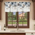 thumbnail image 6 of Blue Brown Spring Floral Curtain Valances for Windows, Kitchen Valance Window Treatments Panel 2 Pack, Watercolor Summer Botanical Rod Pocket Short Curtains for Bathroom Bedroom 42 x 18 Inch, 6 of 8