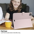 thumbnail image 5 of for iPad Pro 13" 2024 M4 7th Generation Folio Flip Case, Elegant Ultra Slim PU Leather Case with Smart Wake Sleep Kickstand Function Pencil Holder and Card Slots for iPad Pro 13" 2024, Rosegold, 5 of 8