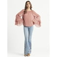 thumbnail image 6 of Jessica Simpson Women's Elaine Ruffle Blouse with Long Sleeves, Sizes XS-XL, 6 of 6