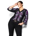 thumbnail image 2 of Avenue Women's Plus Size Broadway Place Relaxed 3/4 Sleeves Tunic Top, 2 of 5