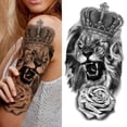 thumbnail image 4 of Tatuaje Temporal Impermeable Hombres Mujeres Falso Pegatina Lobo León Tigre, 4 of 4