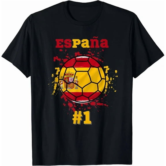Spain Soccer Ball Espana Flag Spanish Fan Jersey Unisex S-5XL T-Shirt