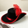 thumbnail image 7 of Hsqqdc Adults Renaissance Felt Pirate Hat Feather Musketeer Buccaneer Colonial Headwear, 7 of 7