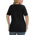 thumbnail image 6 of TQWQT Plus Size Tops for Women Dressy Summer Short Sleeve Tunic Tops Black T-Shirt V Neck Criss Cross Tunic Shirts Large Casual Summer Clothes 3XL, 6 of 6