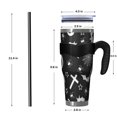 thumbnail image 4 of 40oz Tumbler,Black Halloween Bat Spider Pattern Insulated Tumblers with Removable Handle,Stainless Steel Double Vacuum Coffee Tumbler Cup with Straw for Home,Office,Travel,Party, 4 of 5