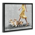 thumbnail image 3 of Stupell Industries Art Deco Chic Woman with Corgis Black Floating Frame Canvas Art, 21 x 17, by Svetlana Aleynikova, 3 of 8