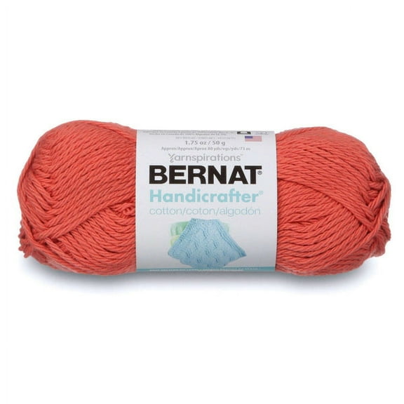 Spinrite Bernat Handicrafter Cotton Yarn - Solids - Tangerine, 1 Pack of 6 Piece
