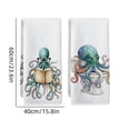 thumbnail image 3 of 2-Pack Vintage Octopus Printed Kitchen Towels, Absorbent Ocean Animal Hand Towels for Bathroom, Coastal Themed Dish Cloths for Farmhouse Nautical Decor, 3 of 7