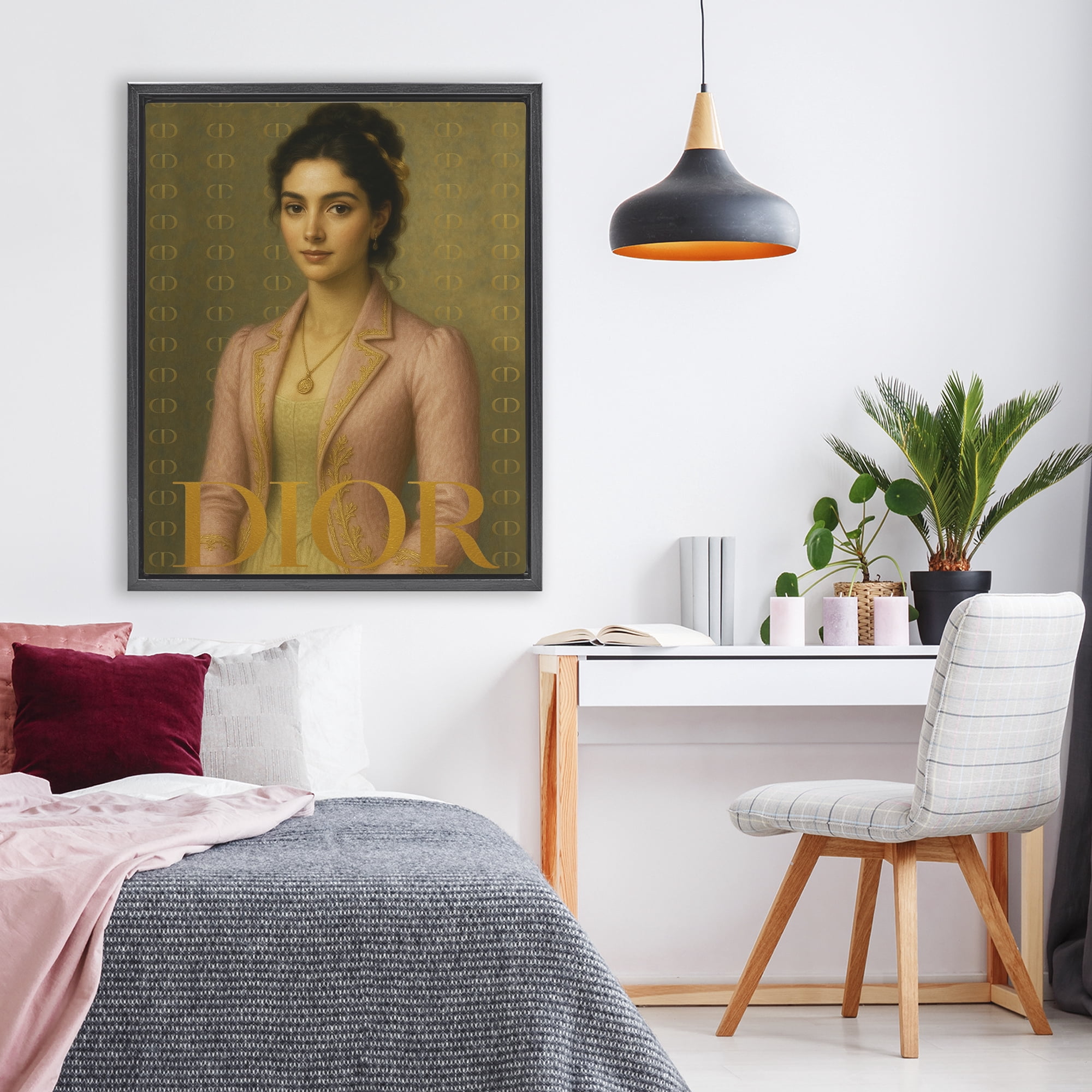 Stupell Industries Iconic Gentlewoman Fashion Black Framed Floater Canvas Wall Art, design by Grotto Studios