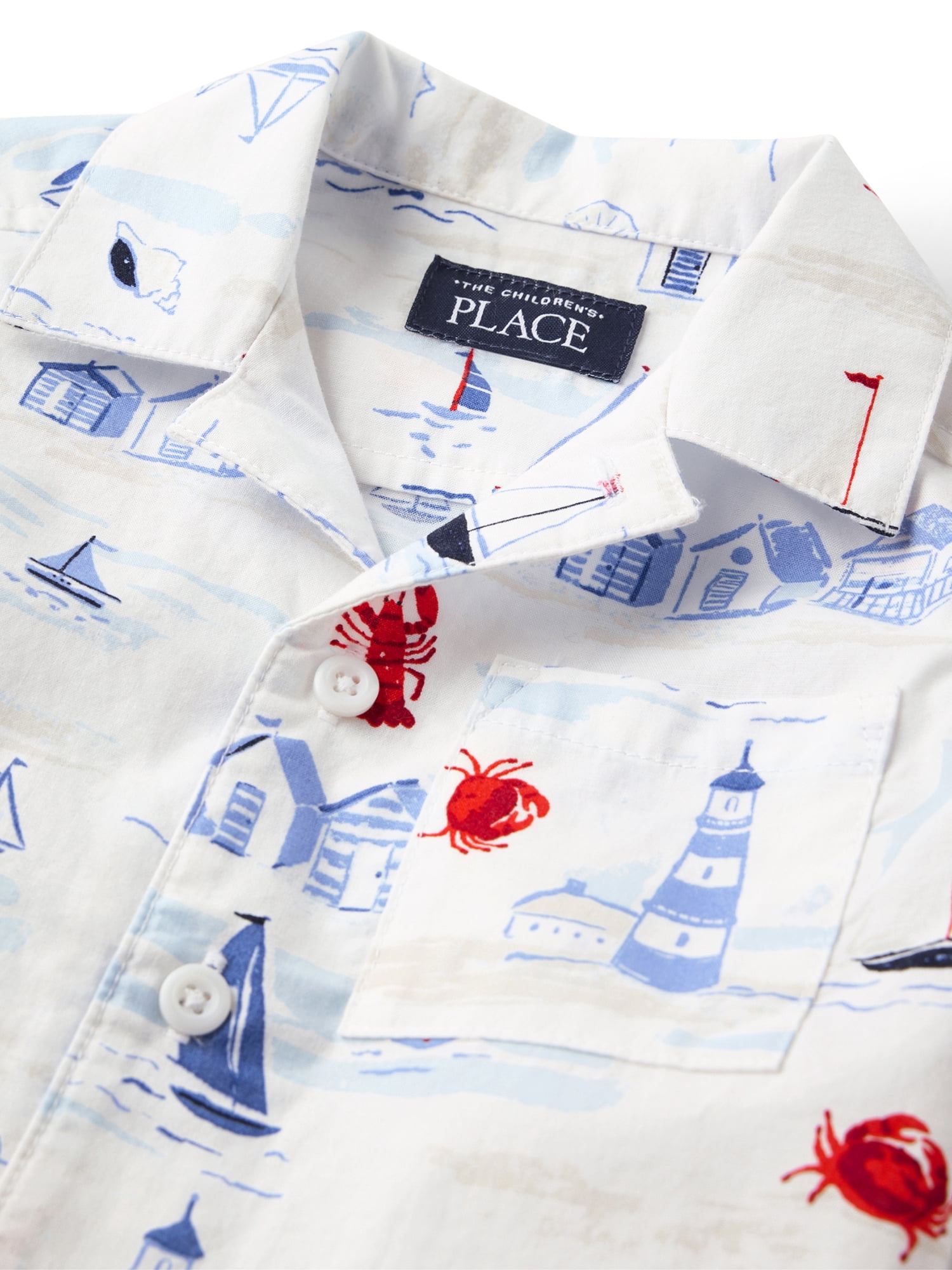 The Children's Place Baby & Toddler Boys Short Sleeve Poplin Button Up Shirt, Sizes 6M-5T