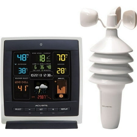 AcuRite Pro Color Weather Station with Wind Speed - 330 ft - Desktop, Wall Mountable