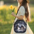 thumbnail image 3 of Uourmeti Stylish Kids Insulated Lunch Bag featuring Two White Horses in Starry Sky - Perfect for School and Outdoor Picnics, 3 of 6
