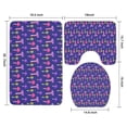 thumbnail image 3 of Colorful Mushroom Assortment Dark Blue Pattern Bathroom Rugs Sets 3 Piece,Toilet Cover Set,Absorbent Non Slip Bathroom Mats Sets with U-Shaped Contour Rug Toilet Rug Set, 3 of 5