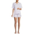 thumbnail image 5 of Lissome Women's and Women's Plus Waffle Short Sleeve Tee and Shorts Sleep Set, 2-Piece, 5 of 5