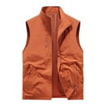 thumbnail image 3 of UVEASISHA Outdoor Vest for Men Hiking Travel Waistcoat Mesh Quick Dry Lightweight Cargo Vest Full Zip Sleeveless Stand Collar Vest with Pockets Orange XXL, 3 of 5