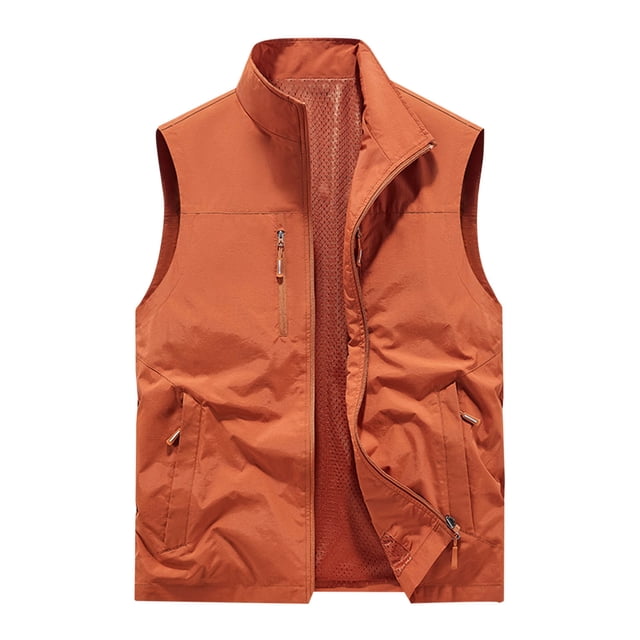 Veste de Golf Légère pour Homme, Col Montant, Fermeture Éclair Intégrale, Sans Manches, pour la Randonnée et la Course