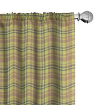 Ambesonne Buffalo Plaid Curtains, Tartan Warm Colors, Pair of 28"x63", Dark Mustard Pale Rust