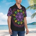 thumbnail image 2 of Lsque Mardi Gras5 pattern Hawaiian Shirt for Men, Unisex Summer Beach Casual Short Sleeve Button Down Shirts-Small, 2 of 9