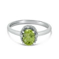 thumbnail image 6 of 14k White Gold Oval Peridot And Diamond Ring, 6 of 6