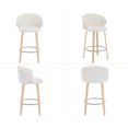 thumbnail image 6 of Dayalane Modern Bar Stool Set of 2, 26" Counter Height Bar Stool with Barrel Back, Sherpa Upholstered Kitchen Island Chair with Wood Frame and Footrest for Restaurant Pub Dining Room Cafe, White, 6 of 9