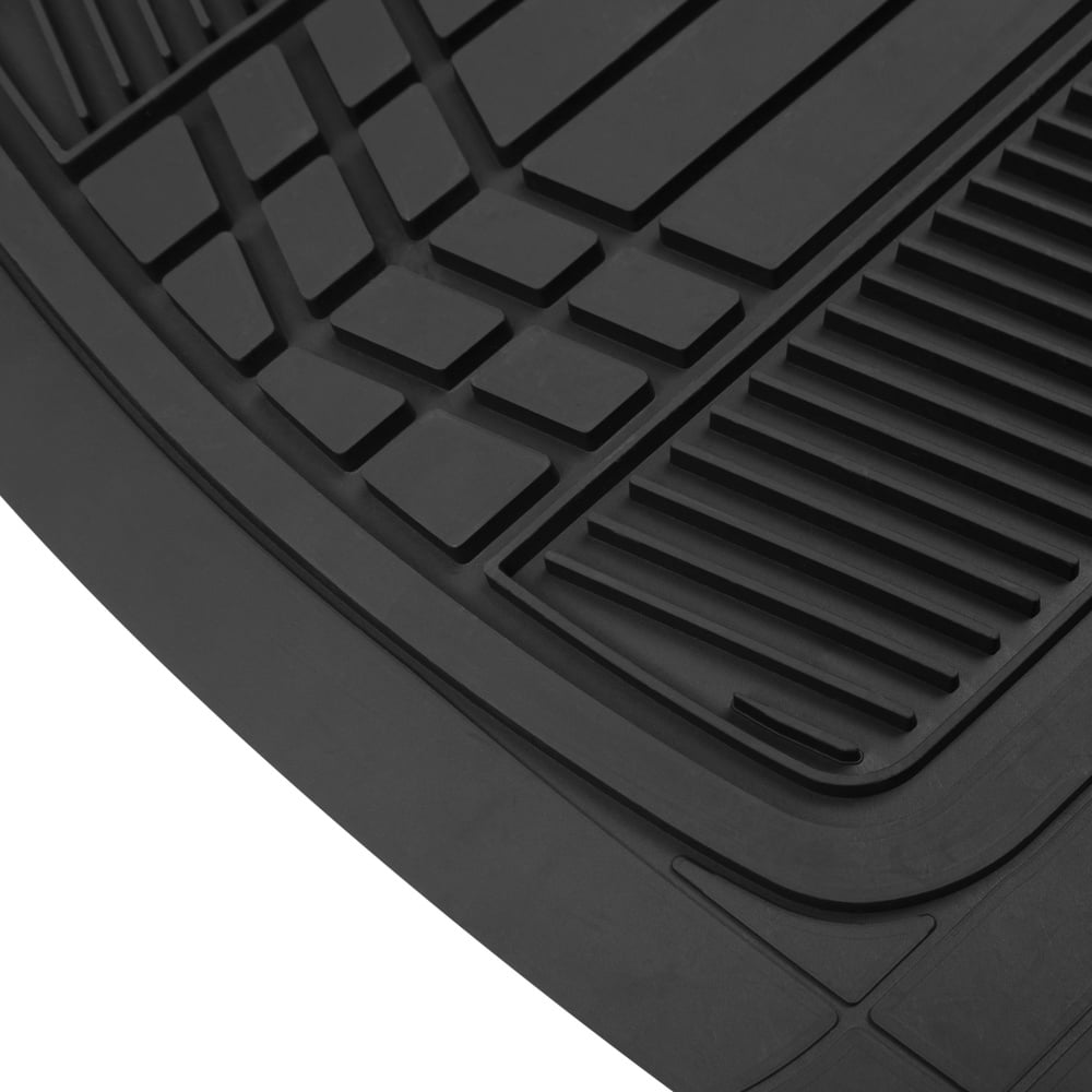 Motor Trend Heavy Duty Blue 2-Tone Mats 4pc Rubber Floor Mats
