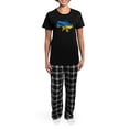 thumbnail image 4 of CafePress - Ukraine Pride Love Ukrainian Flag Pajamas - Women's Short Sleeve Print T-Shirt and Pants Dark Cotton Pajama Set, 4 of 7